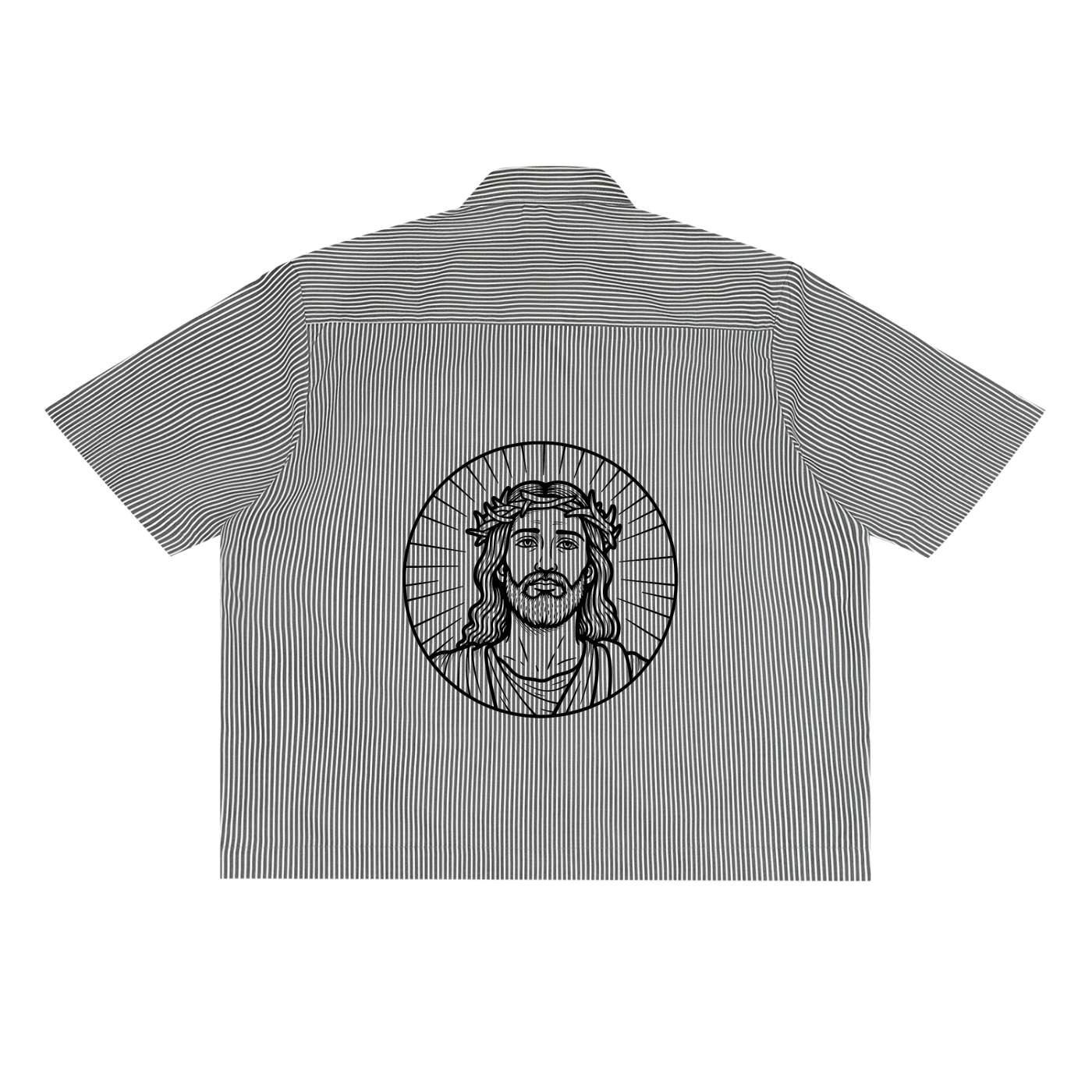 LAVERN LOBBY-LAVE+JESUS PIECE-Oversized Vertical Stripe Boxy Shirt