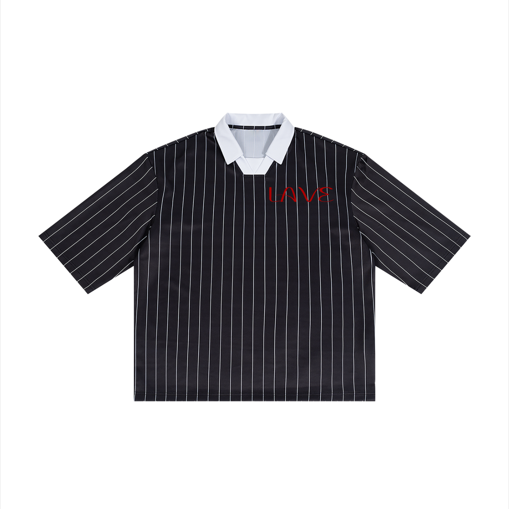 LAVERN LOBBY-LAVE-Unisex Pinstripe Collared Soccer Jersey