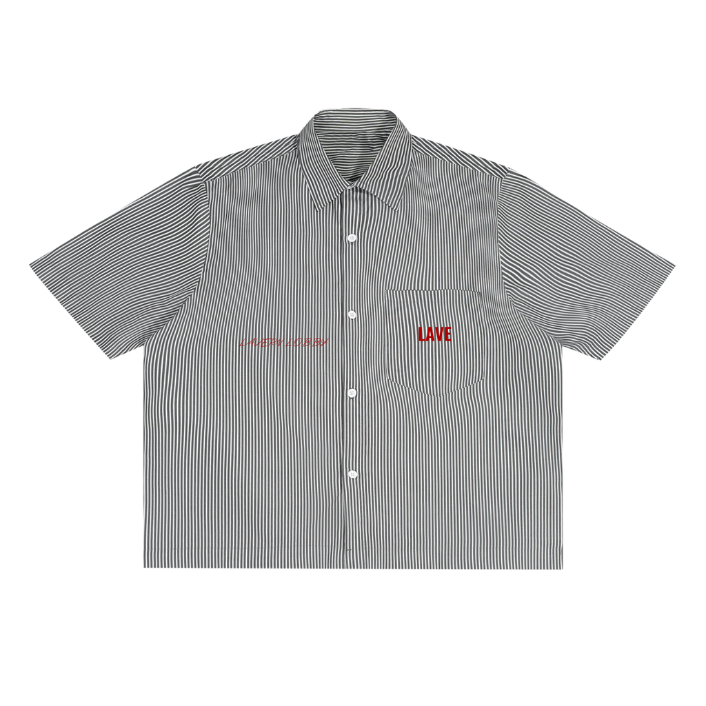 LAVERN LOBBY-LAVE+JESUS PIECE-Oversized Vertical Stripe Boxy Shirt